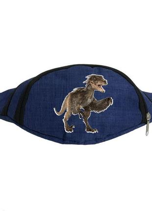 Сумка бананка парк юрского периода на пояс cappuccino (jp-0011) синий