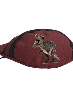 Сумка бананка парк юрского периода на пояс cappuccino (jp-009) бордовый