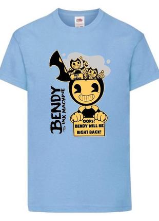Футболка бенди и чернильная машина 0023 светло голубая 98-104-116-128-140-152-164 размер