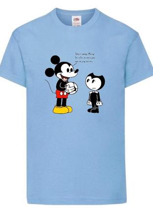 Футболка бенди и чернильная машина 0027 светло голубая 98-104-116-128-140-152-164 размер