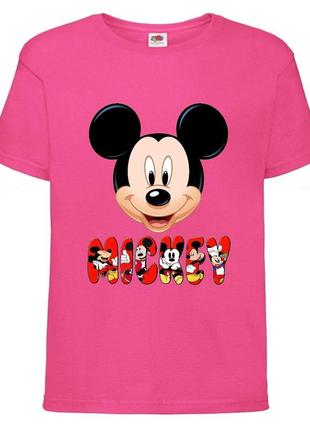 Футболка микки маус mm-02 розовая, размер 98-104-116-128-140-152-164