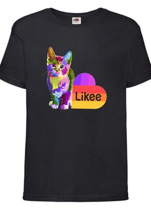 Футболка лайк likee черная (lblack-cat2)