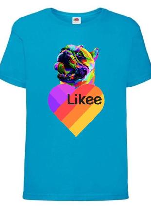 Футболка лайк likee голубая  (lblue-d2)