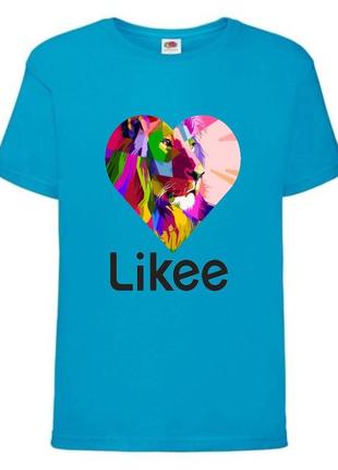Футболка лайк likee голубая (lblue-leon)