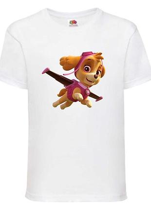 Футболка детская щенячий патруль 1 (paw patrol) скай  белая