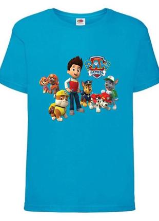 Футболка детская щенячий патруль (paw patrol) все щенки голубая