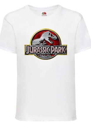 Футболка jurasic_park_007 белая 98-104-116-128-140-152-164