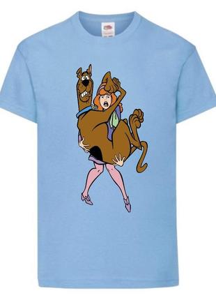 Футболка детская скуби-ду 5 (scooby-doo)  светло-голубая