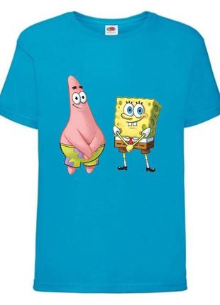 Футболка детская спанч боб 7 (sponge bob) голубая