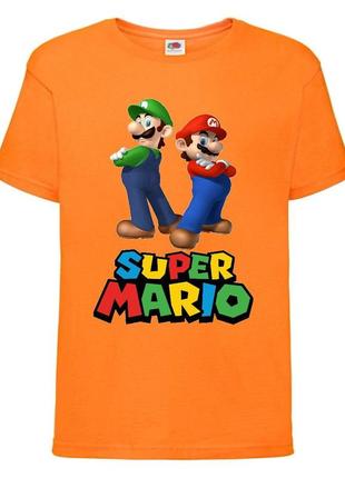 Футболка супер марио (super mario) оранжевая (smar or-3)