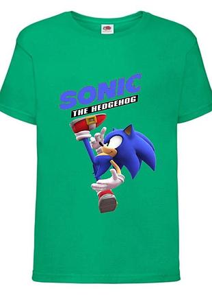 Футболка детская соник (sonic) зеленая (snc  grn-1)