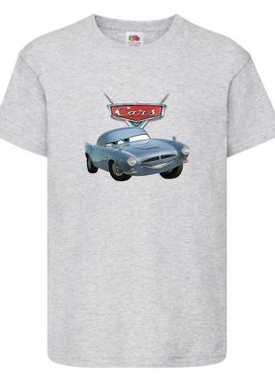 Футболка детская тачки (cars-011) серая, размер 98-104-116-128-140-152-164 см