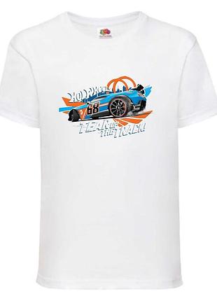 Футболка детская хотвилс (hot wheels-07) белая, размер 98-104-116-128-140-152-164 см