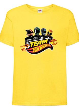 Футболка детская хотвилс (hot wheels-06) желтая, размер 98-104-116-128-140-152-164 см