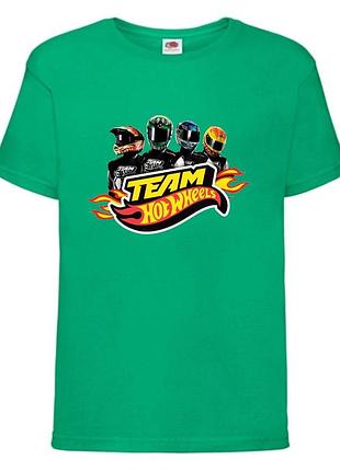 Футболка детская хотвилс (hot wheels-06) зеленая, размер 98-104-116-128-140-152-164 см