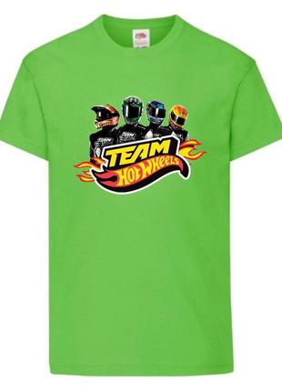 Футболка детская хотвилс (hot wheels-05) светло зеленая, размер 98-104-116-128-140-152-164 см