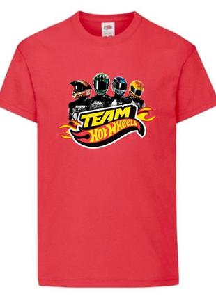 Футболка детская хотвилс (hot wheels-04) красная, размер 98-104-116-128-140-152-164 см