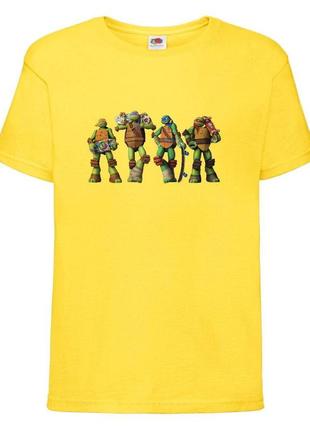 Футболка детская черепашки ниндзя (mutant ninja turtles07) желтая, размер 98-104-116-128-140-152-164 см
