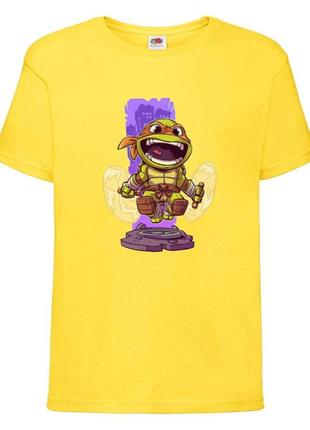 Футболка детская черепашки ниндзя (mutant ninja turtles015) желтая, размер 98-104-116-128-140-152-164 см
