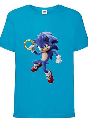 Футболка детская соник (sonic) синяя (snc  blu-5)