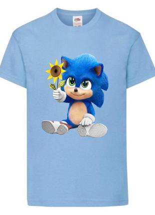 Футболка детская соник (sonic) голубая (snc  sbl-9)