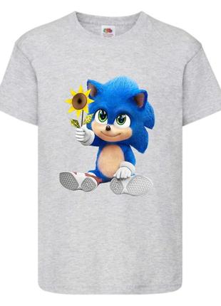 Футболка детская соник (sonic) серая (snc  gr-9)