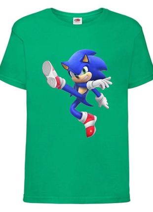 Футболка детская соник (sonic) зеленая (snc  grn-03)