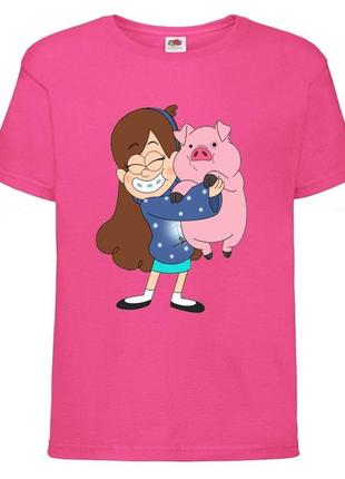 Футболка детская гравити фолз (gravity falls) розовая (gf  pin-09)