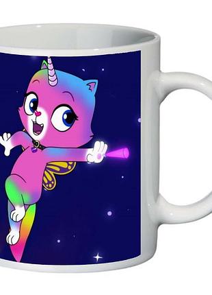Кружка радужно бабочково единорожная кошка supercup (чашка-sc-rainbow butterfly unicorn kitty-0019)