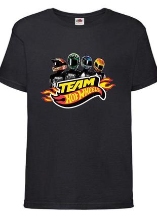 Футболка детская хотвилс (hot wheels-05) черная, размер 98-104-116-128-140-152-164 см