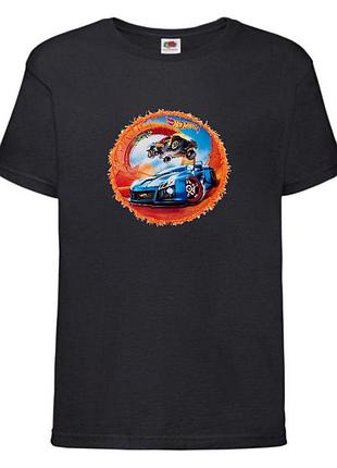Футболка детская хотвилс (hot wheels-08) черная, размер 98-104-116-128-140-152-164 см
