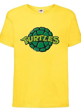 Футболка детская черепашки ниндзя (mutant ninja turtles022) желтая, размер 98-104-116-128-140-152-164 см