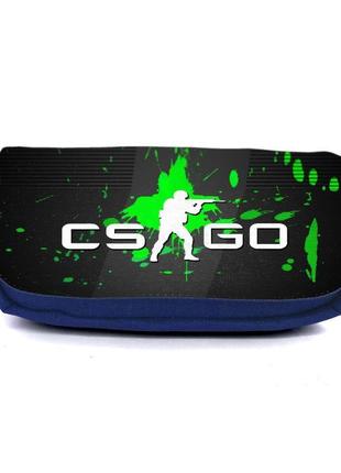 Школьный пенал контр страйк органайзер универсальный (csgo-0016-blue) синий