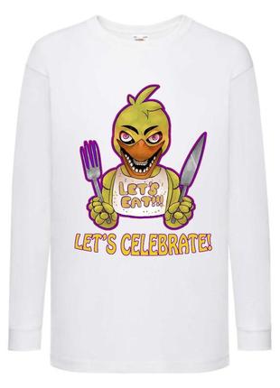 Лонгслив аниматроники 5 ночей фредди реглан с длинным рукавом (fnf-07) белый, размер 116-128-140-152-164 см