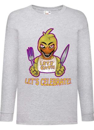 Лонгслив аниматроники 5 ночей фредди реглан с длинным рукавом (fnf-07) серый, размер 116-128-140-152-164 см