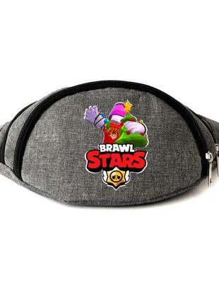 Сумка бананка на пояс бравл старс фрэнк праздничный (bs-fp) cappuccino toys серая