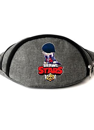 Сумка бананка на пояс бравл старс эдгар (bs-edgar) cappuccino toys серая