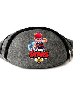 Сумка бананка на пояс бравл старс пэм пляжная (bs- pb) cappuccino toys серая