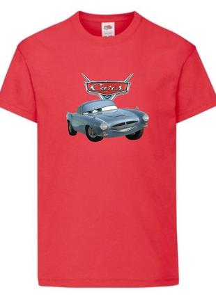 Футболка детская тачки (cars-11) красная, размер 98-104-116-128-140-152-164 см