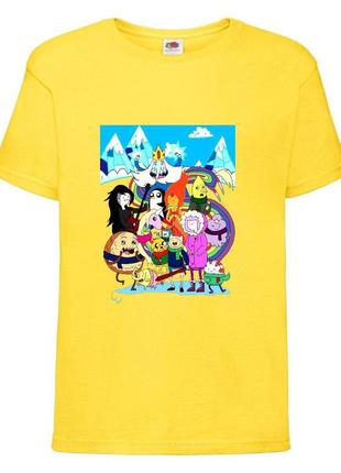 Футболка детская время приключений 008 (adventure time) желтая 104-116-128-140-152-164