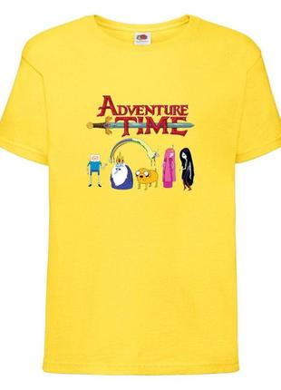 Футболка детская время приключений 0022 (adventure time) желтая 104-116-128-140-152-164