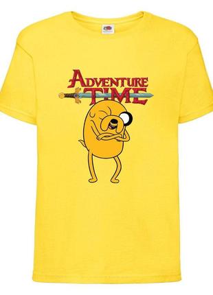 Футболка детская время приключений 0024 (adventure time) желтая 104-116-128-140-152-164