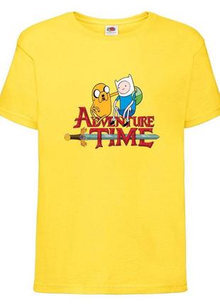 Футболка детская время приключений 0027 (adventure time) желтая 104-116-128-140-152-164