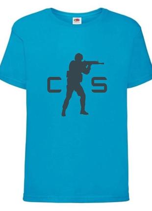 Футболка детская контр страйк 006 (csg-006) синяя, размер 104-116-128-140-152-164
