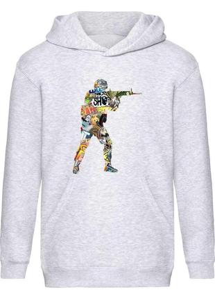 Худи детская контр страйк 003 (csg-003) серая, размеры 116-128-140-152-164