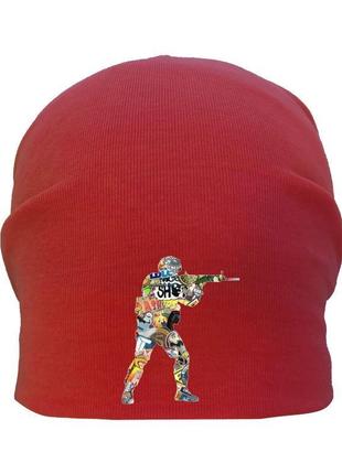 Шапка детская контр страйк 005 (csg-005) красная, размер 50-52, 54-56 см