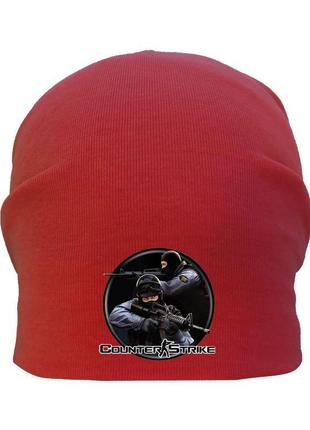 Шапка дитяча контр страйк 009 (csg-009) червона, розмір 50-52, 54-56 см