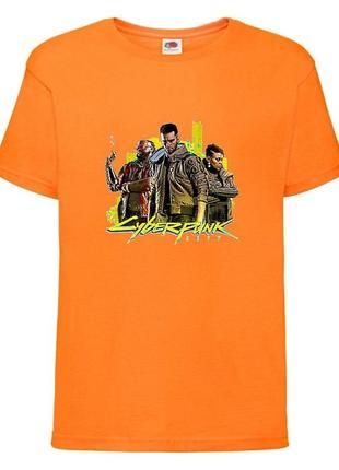 Футболка кибер панк 0016 (cyber punk) детская (crk-0016), цвет оранжевый, размер 116-128-140-152-164