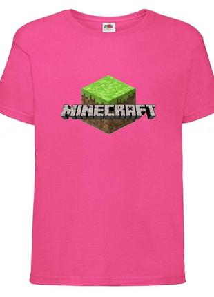 Футболка детская майнкрафт minecraft (mc-05) розовая