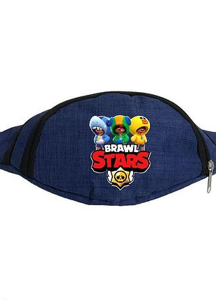 Сумка бананка на пояс бравл старс три леона 2 (bs-3heroes) cappuccino toys синя